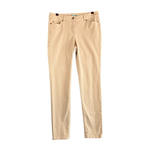 J. MCLAUGHLIN Lexi Slim Leg Jeans Stretch Raw Beige / Yellow Size 8 - Picture 1 of 12